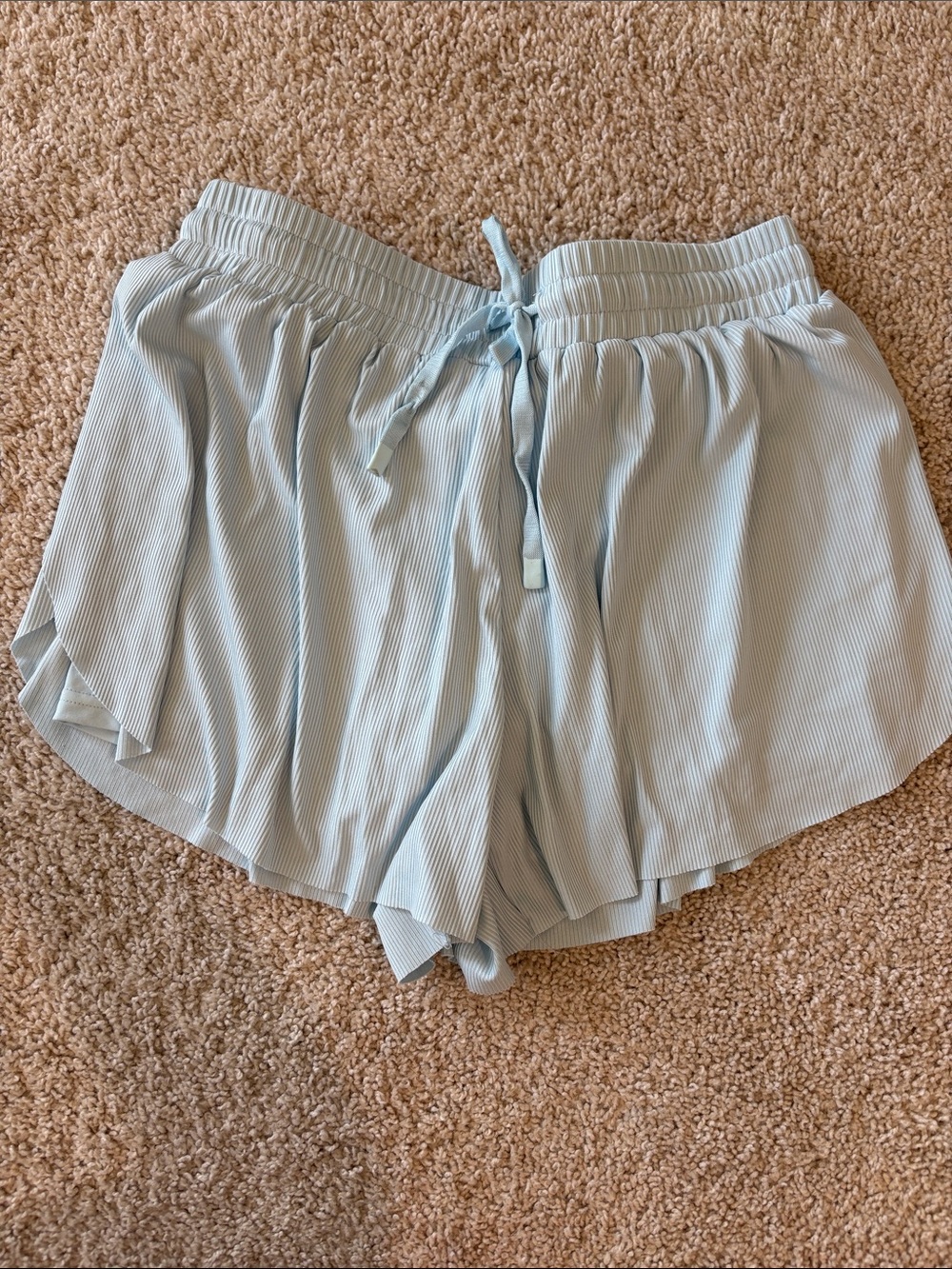 Women's Light Blue Elastic Waist Skort with Drawstring